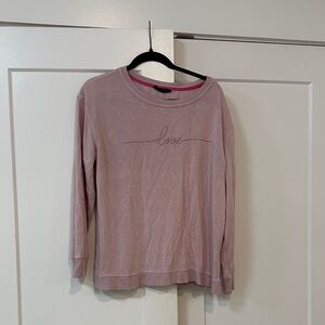 Pink Long Sleeve Love Sweatshirt crew neck